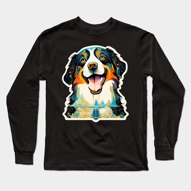 Whose a Happy Dog Smiling Puppy Long Sleeve T-Shirt by DanielLiamGill